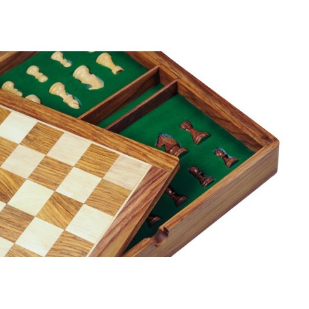 Coffret d'Echecs Deluxe Bois Sheesham Magnétique - Taille 4