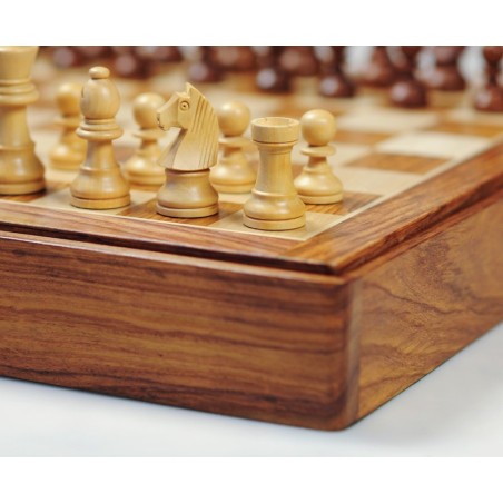 Coffret d'Echecs Deluxe Bois Sheesham Magnétique - Taille 4