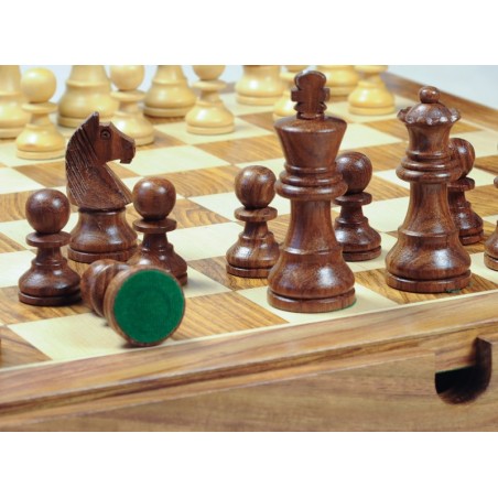 Coffret d'Echecs Deluxe Bois Sheesham Magnétique - Taille 4