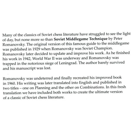 ROMANOVSKY - Soviet Middlegame Technique