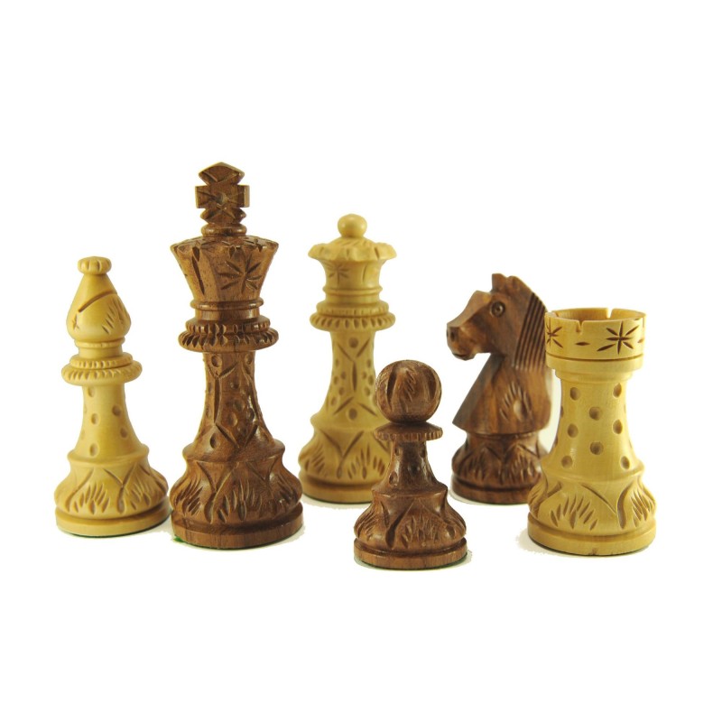 Pièces d'Echecs Standard Sheesham Sculptées - Taille 5