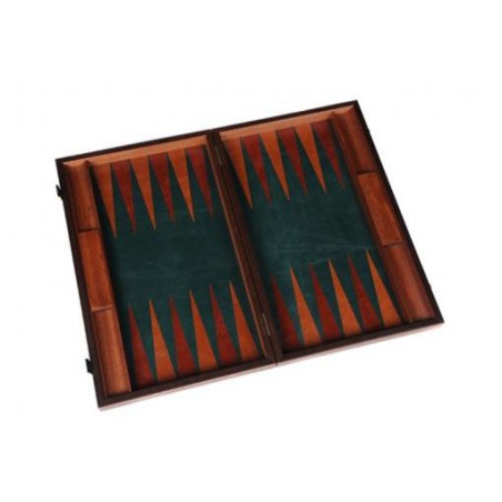 Backgammon Cuir Vert - Grand modèle