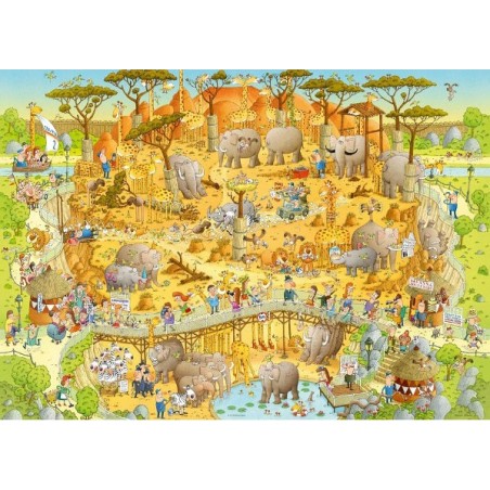 Puzzle 1000 pièces - Funky zoo African habitat