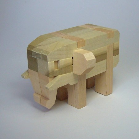 Casse-tête ou puzzle japonais traditionnel en bois "Elephant"