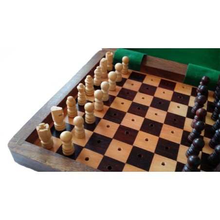 Coffret Echecs en Bois et Pliable 12cm