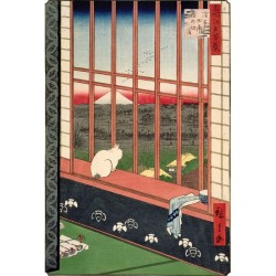 Puzzle 200 pièces - Chat devant les rizères - Hiroshige