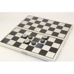 Coffret d'échecs en métal magnétique pliant, pions plats