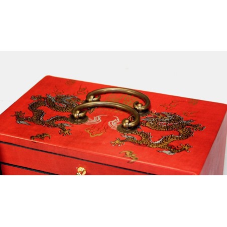 Mah-Jong luxe tuiles os et bambou coffret chinois bois peint