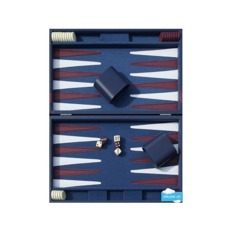 Backgammon classique 38 cm. Bleu