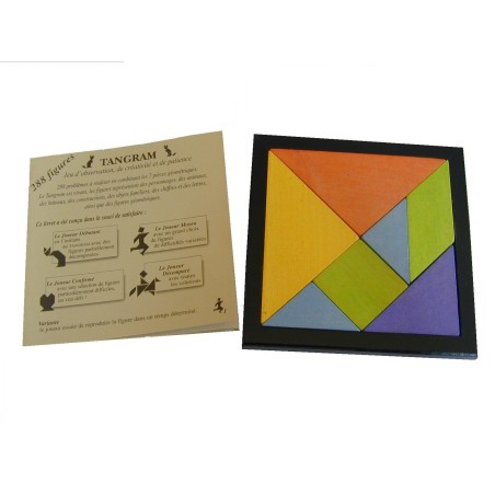 Casse-tête Tangram en bois couleur