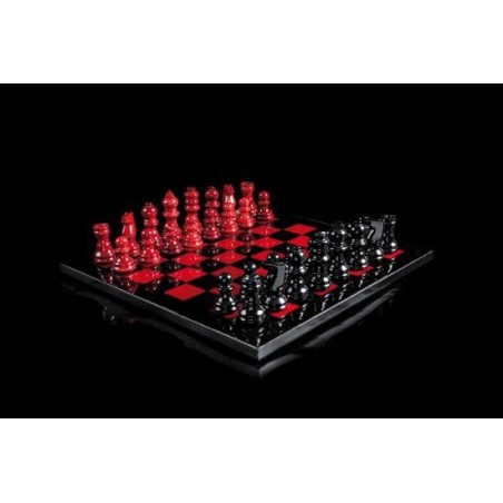 Jeu d'échecs Luxe Albâtre Rouge 37cm