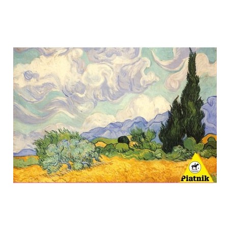 Puzzle 1000 pièces - Champ de blé avec Cyprès de Van Gogh