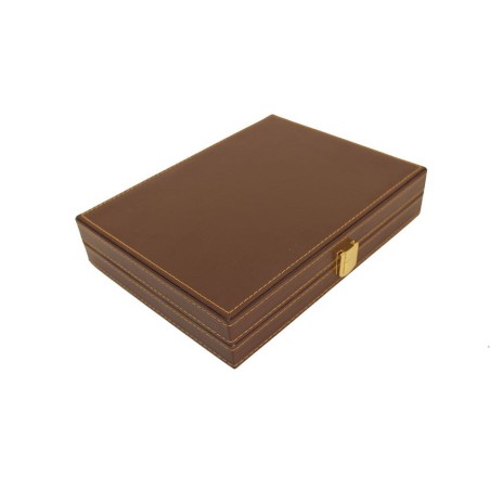 Backgammon Simili Cuir Brown Deluxe Petit Format