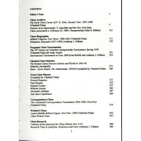 Quarterly for Chess History, Volume 5, No. 17