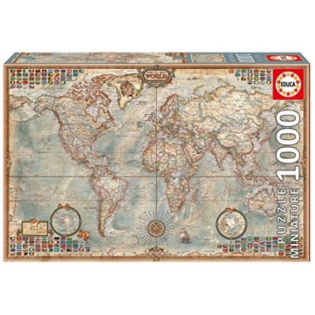 Puzzle 1000 pièces Miniature - Le Monde, carte politique