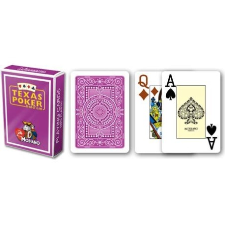 Cartes à jouer Poker Texas Plastic Modiano Violet