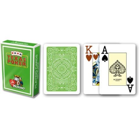 Cartes à jouer Poker Texas Plastic Modiano Thé vert