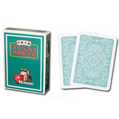 Cartes à jouer Poker Texas Plastic Modiano Vert