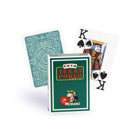 Cartes à jouer Poker Texas Plastic Modiano Vert