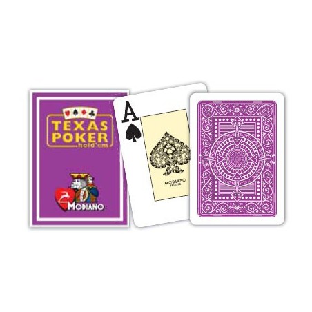 Cartes à jouer Poker Texas Plastic Modiano Violet