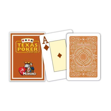 Cartes à jouer Poker Texas Plastic Modiano Marron