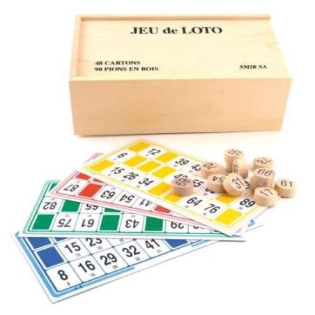 Loto Coffret Pions Bois + 48 Cartes