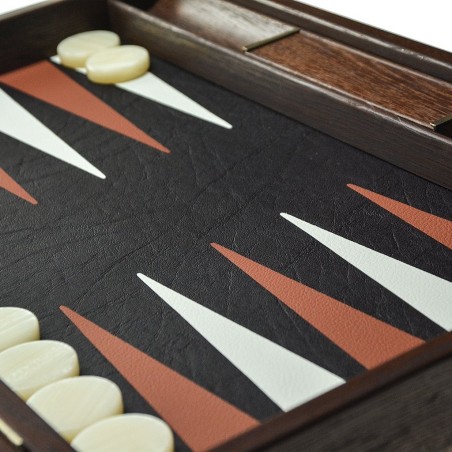 Backgammon Cuir Brown - Grand modèle