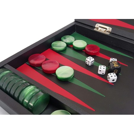 Backgammon de luxe cuir noir