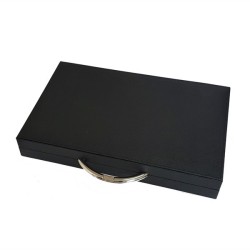 Backgammon de luxe cuir noir