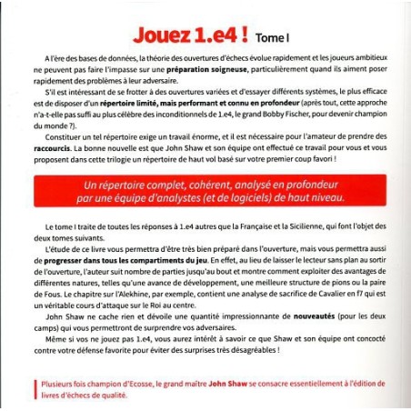 Shaw  - Jouez 1. e4 !, tome I: Un répertoire percutant et fiable