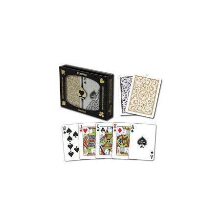 Cj Copag 100 % Plastique 1546 - Poker Regular Index - Black/Gold