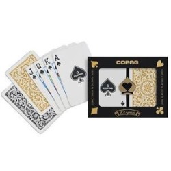 Cj Copag 100 % Plastique 1546 - Poker Regular Index - Black/Gold