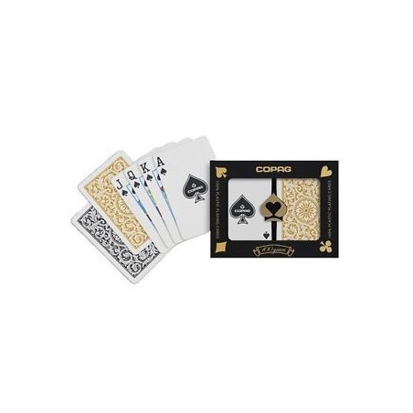 Cj Copag 100 % Plastique 1546 - Poker Regular Index - Black/Gold