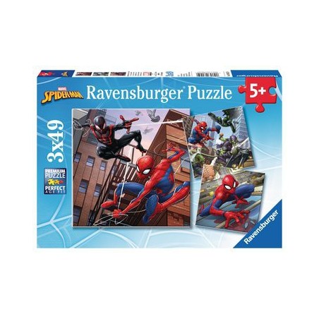 Puzzle 3 x 49 pièces - Spiderman en action