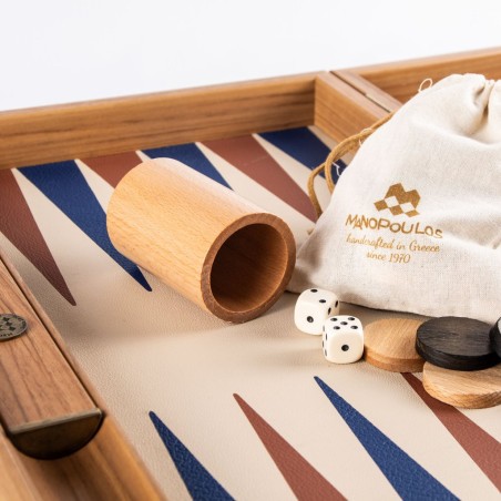 Backgammon Simili Cuir Champagne-Beige 48cm