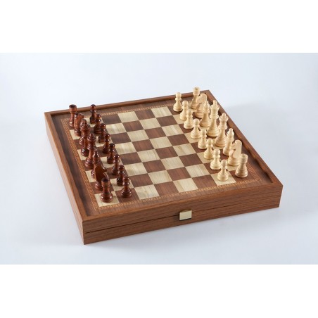 Echecs & Backgammon Coffret Classique 27cm - Simili Bois