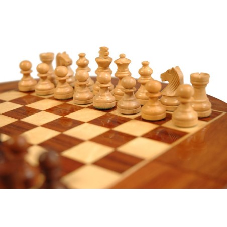 Jeu d'échecs magnétique rond en palissandre 25cm