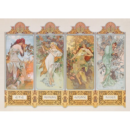 Puzzle 1000 pièces Les Quatre Saisons - Mucha (greatmuseum)