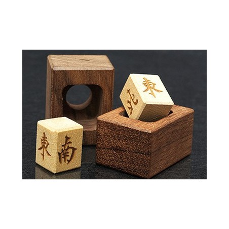 Marqueur de vent dominant en bois pour mahjong