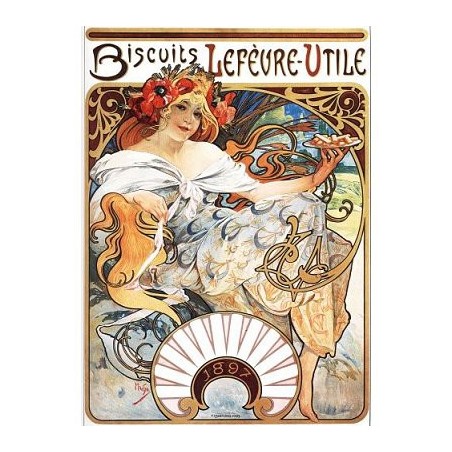 Puzzle 1000 pièces - Biscuits Lefèvre-Utile d' Alphonse Mucha