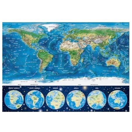 Puzzle 1000 pièces - Carte du Monde Néon