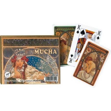 Coffret double cartes à jouer Hyacinta par Mucha