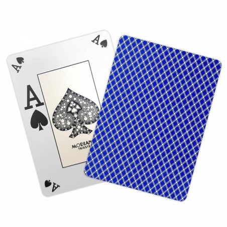 Cartes à jouer Poker Index Casino Modiano Bleu - 100 % Plastique