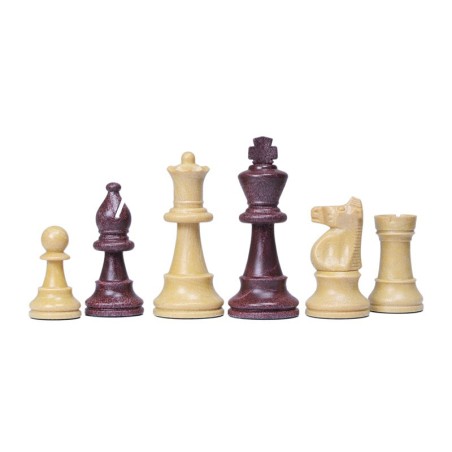 Pièces d'échecs imitation bois feutrées Taille 5