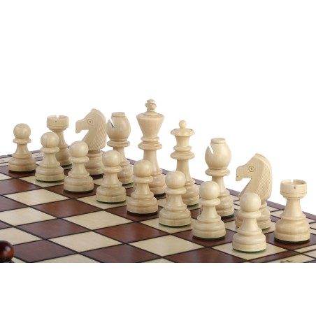 Jeu d'échecs en Bois Pliant Taille 5 - Sunburn Finish