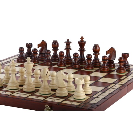 Jeu d'échecs en Bois Pliant Taille 5 - Sunburn Finish