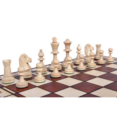 Coffret Jeu d'Echecs en Bois Brun Pliant - Taille 4