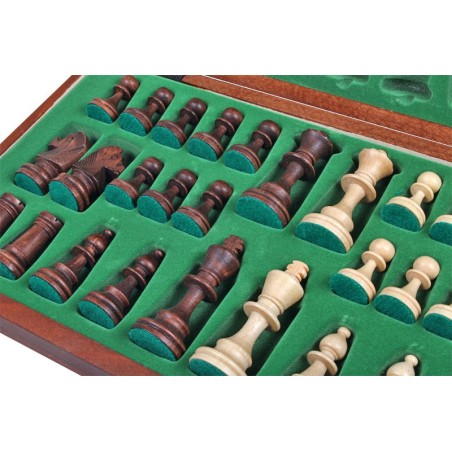 Coffret Jeu d'Echecs en Bois Brun Pliant - Taille 4