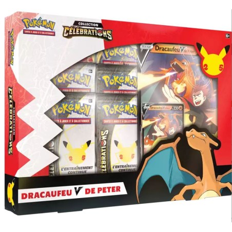 Pokémon JCC 25 ans - Coffret Collection Célébrations : Dracaufeu V De Peter