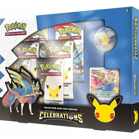 Pokémon JCC 25 ans - Coffret Collection Célébrations avec Pin's Deluxe